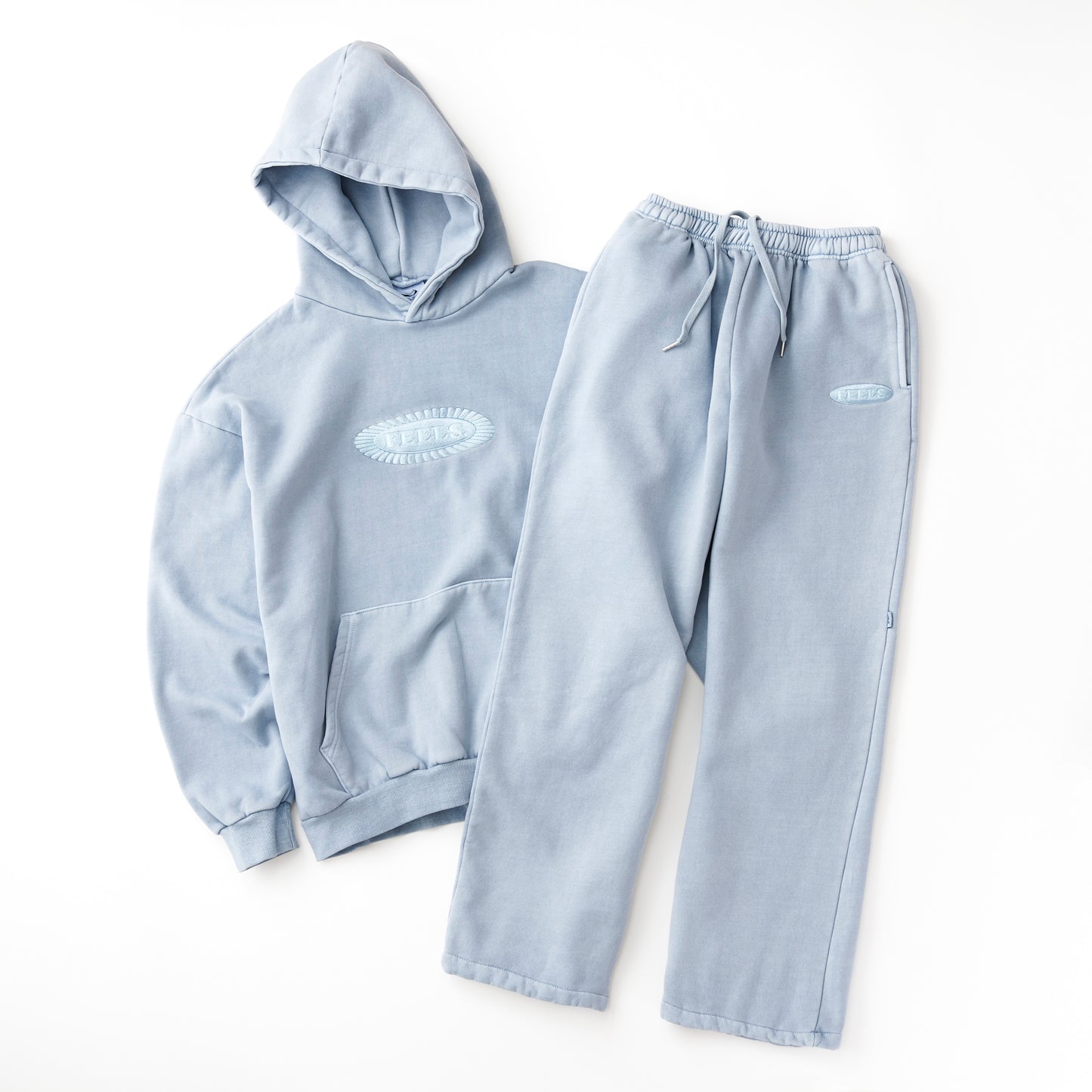 PIGMENT DYE HOODIE LIGHT BLUE