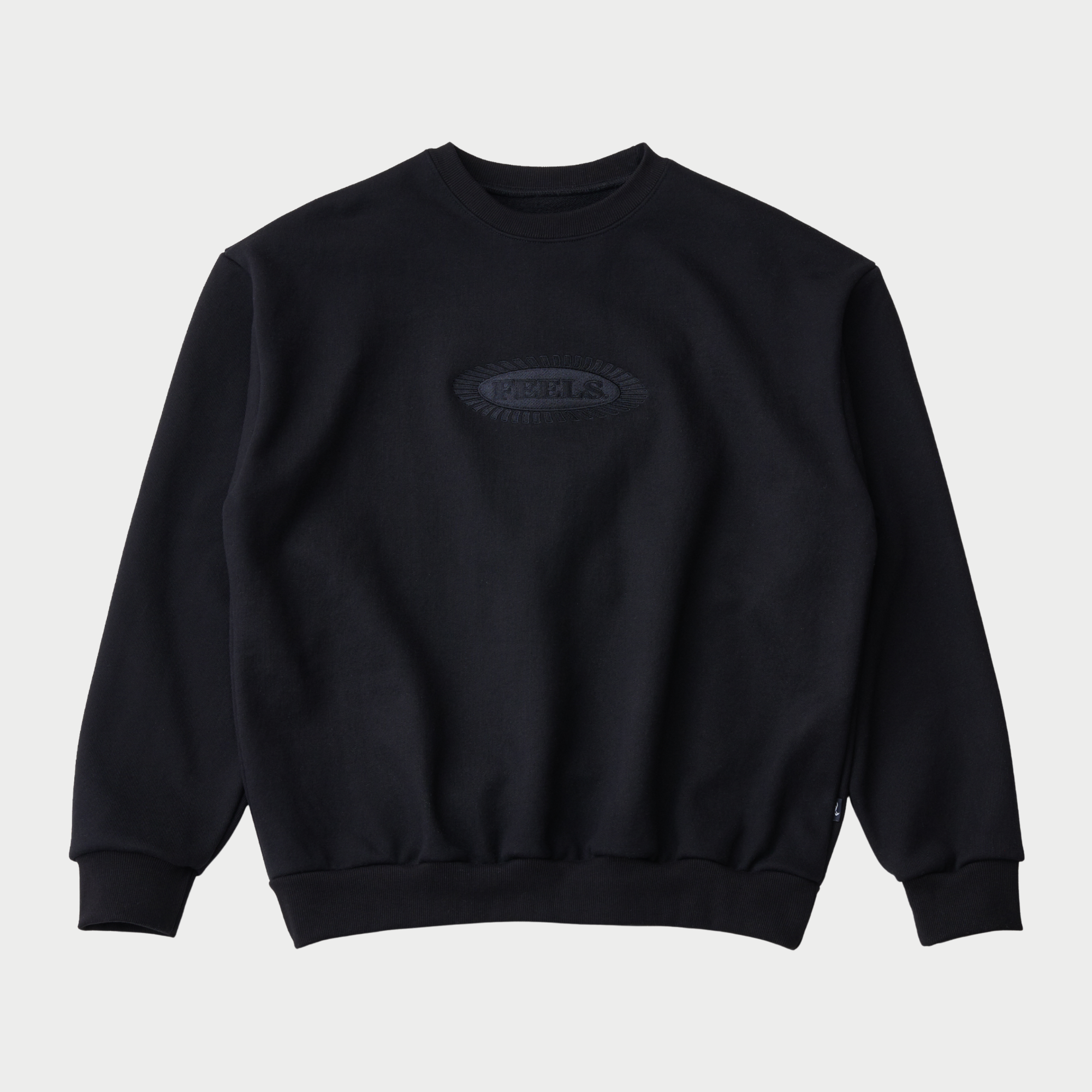 FEELS クルーネック スウェット ブラック XL CREWNECK SWEATSHIRT BLACK – FEELS.