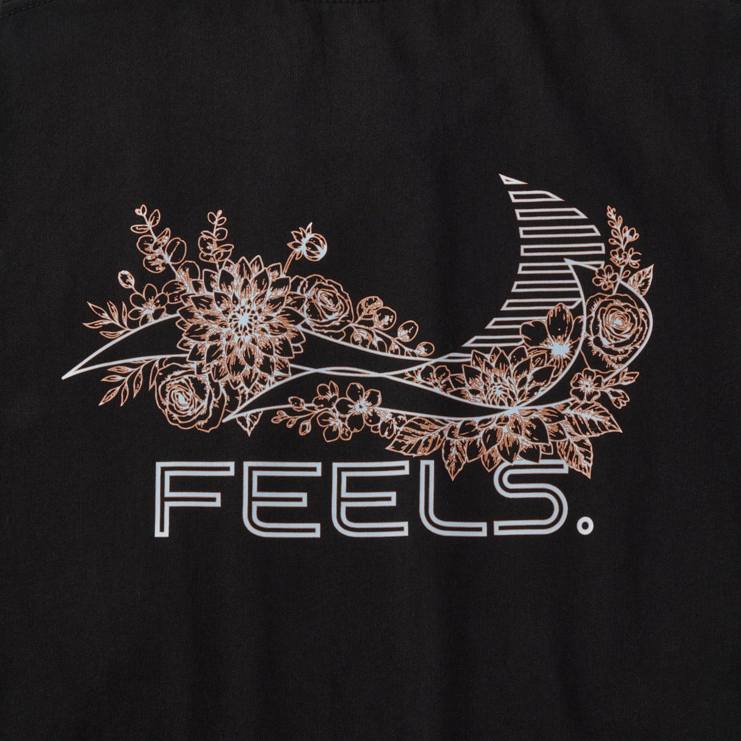 FLOWER LOGO PRINT T-SHIRT BLACK