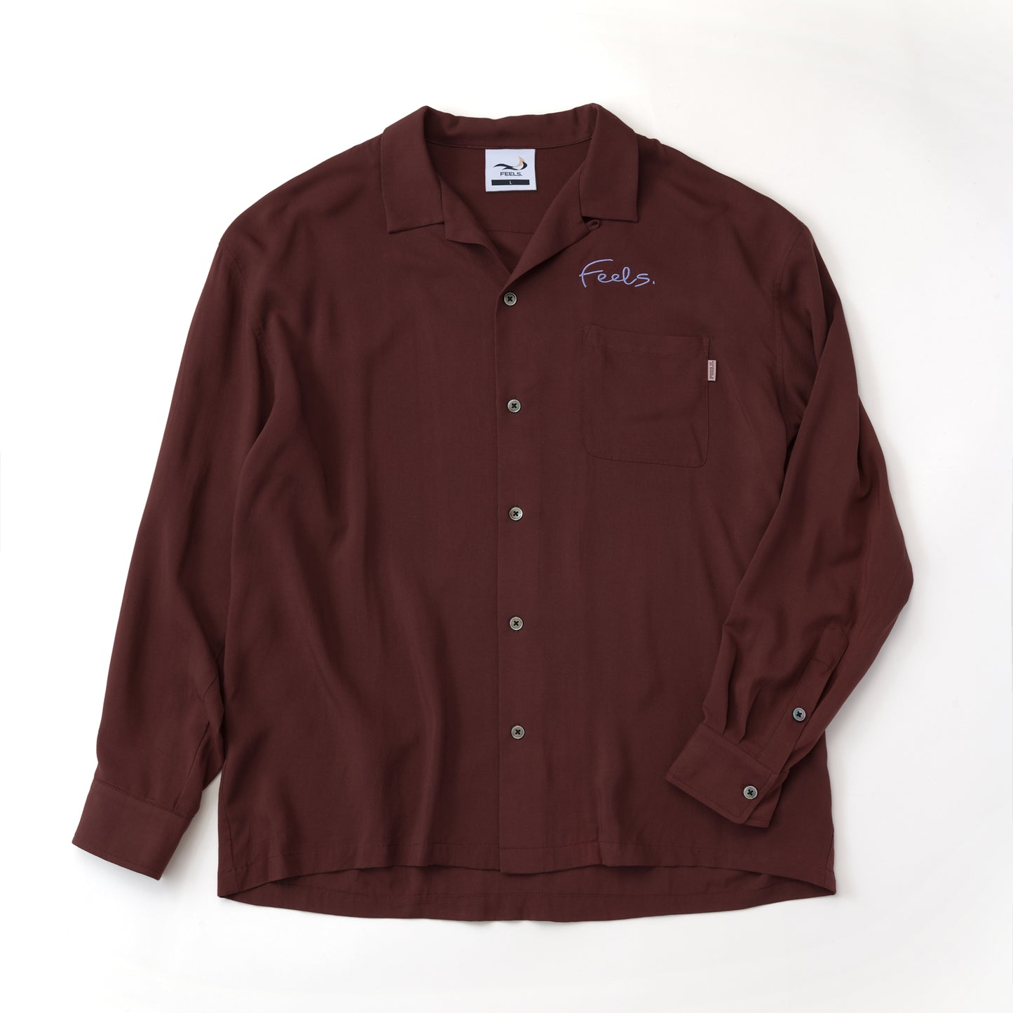 RAYON SHIRT BROWN "DRESS CODE LINE"