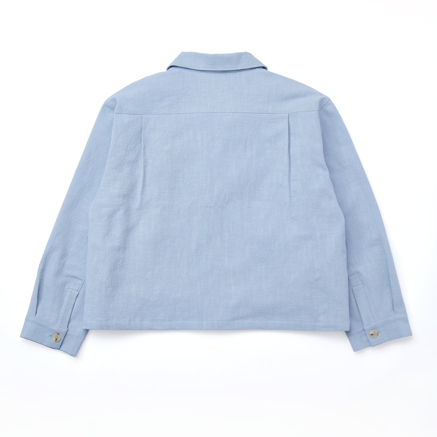 LINEN ZIP UP BLOUSON LIGHT BLUE