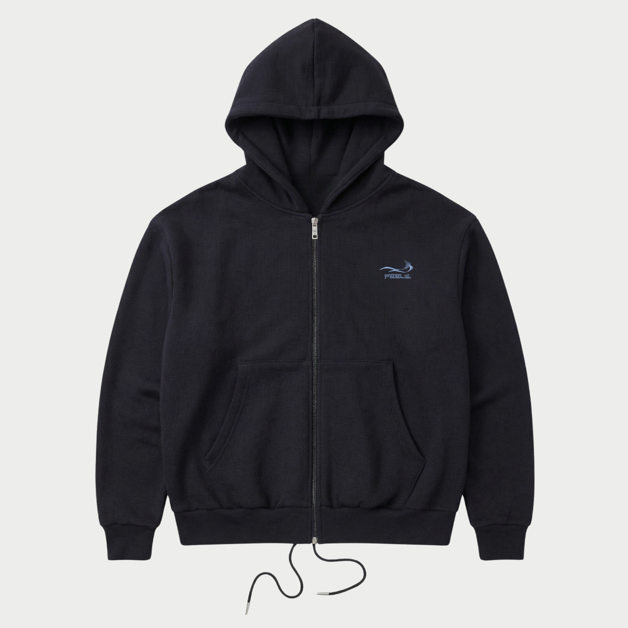 PREMIUM WEIGHT ZIP UP HOODIE BLACK – FEELS.