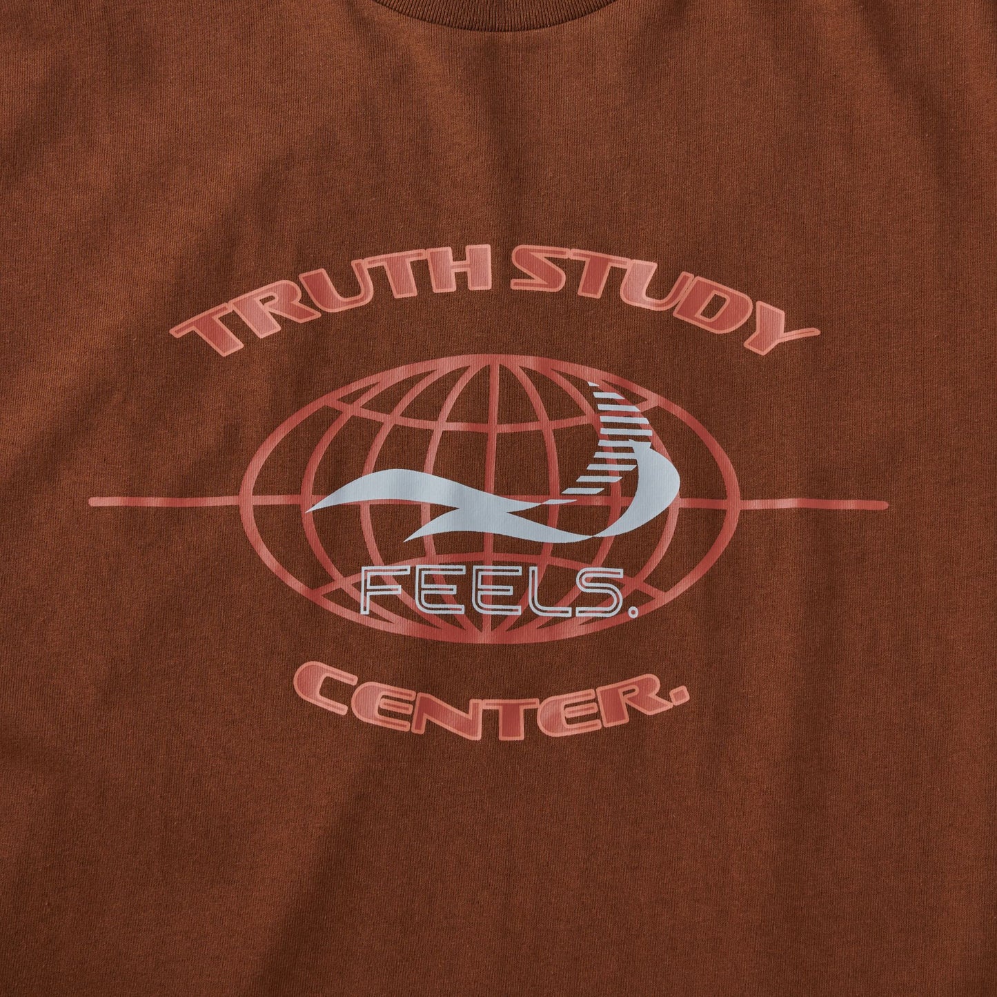GLOBE LOGO PRINT T-SHIRT BROWN