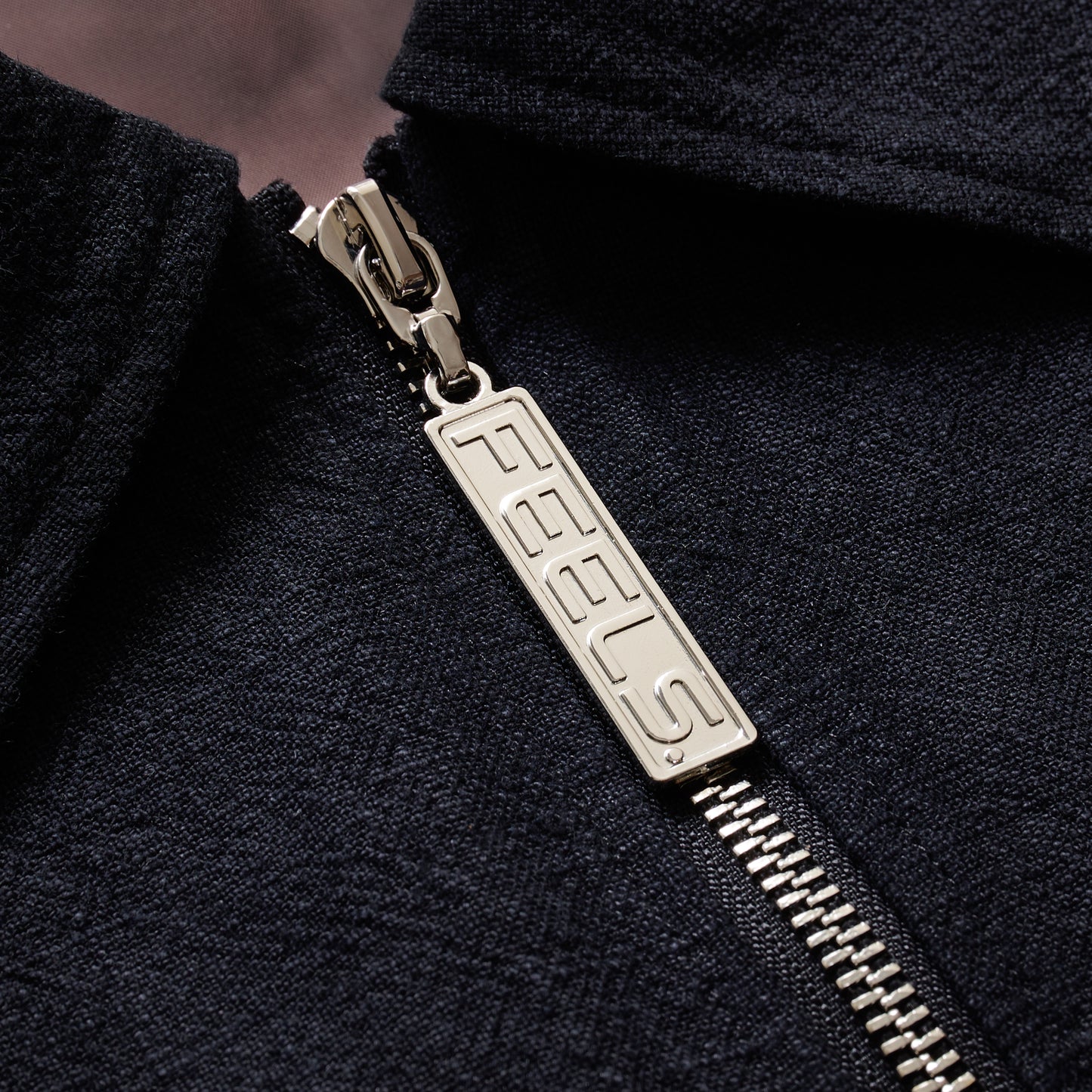 LINEN ZIP UP BLOUSON BLACK