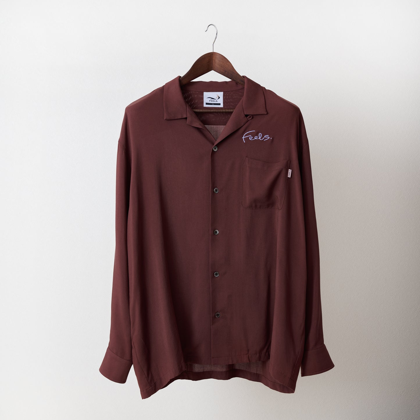 RAYON SHIRT BROWN "DRESS CODE LINE"
