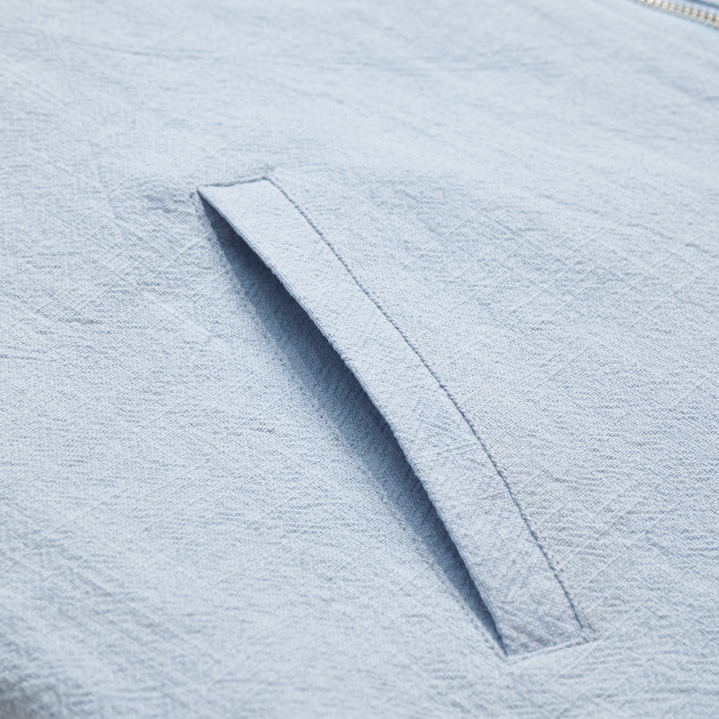 LINEN ZIP UP BLOUSON LIGHT BLUE