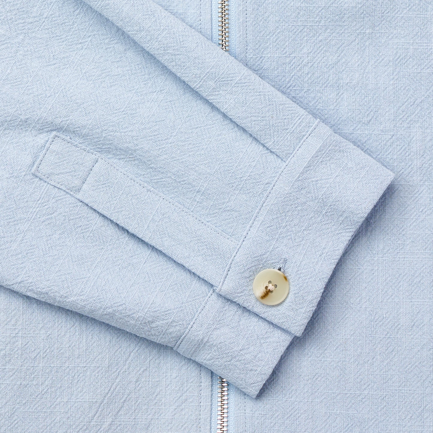 LINEN ZIP UP BLOUSON LIGHT BLUE