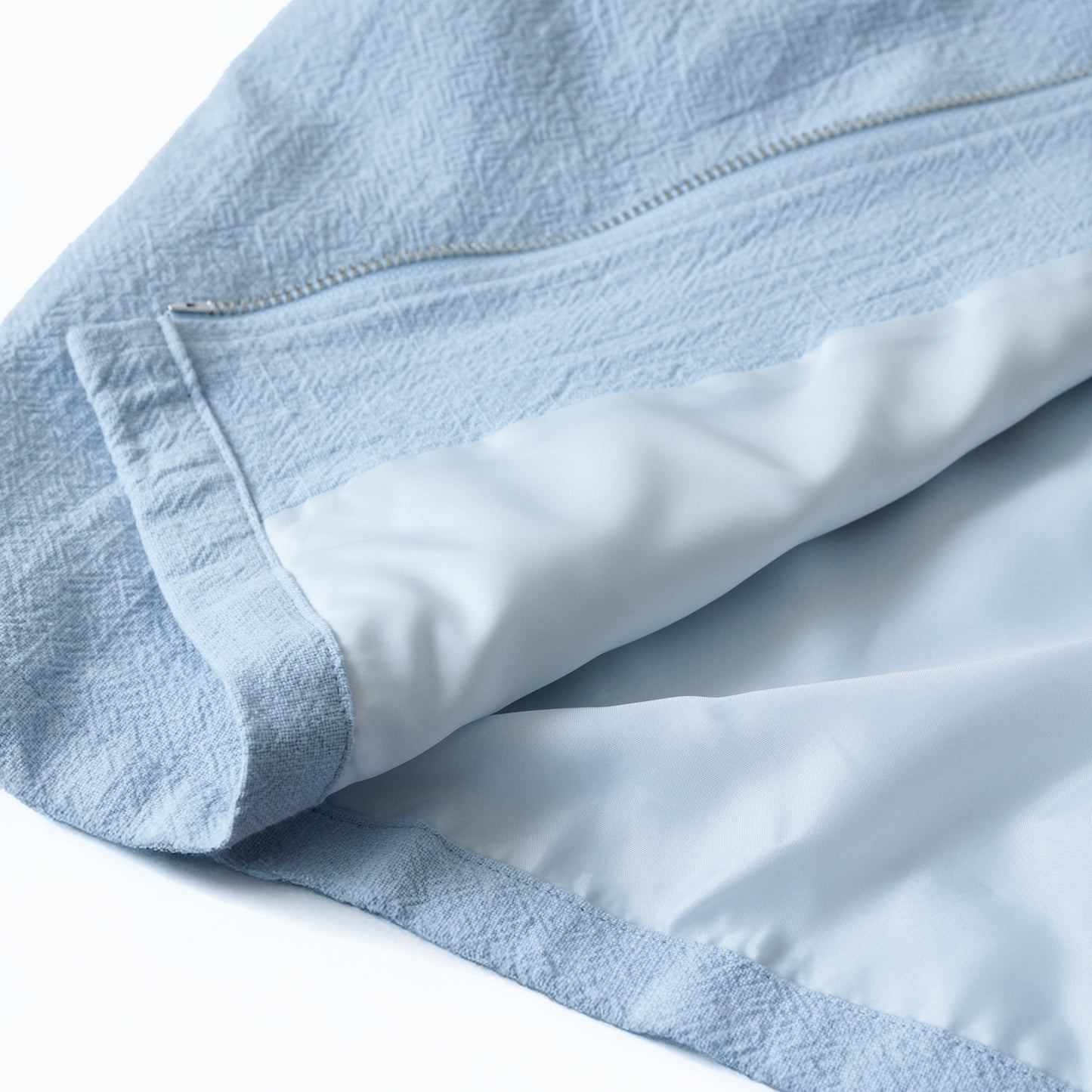 LINEN ZIP UP BLOUSON LIGHT BLUE