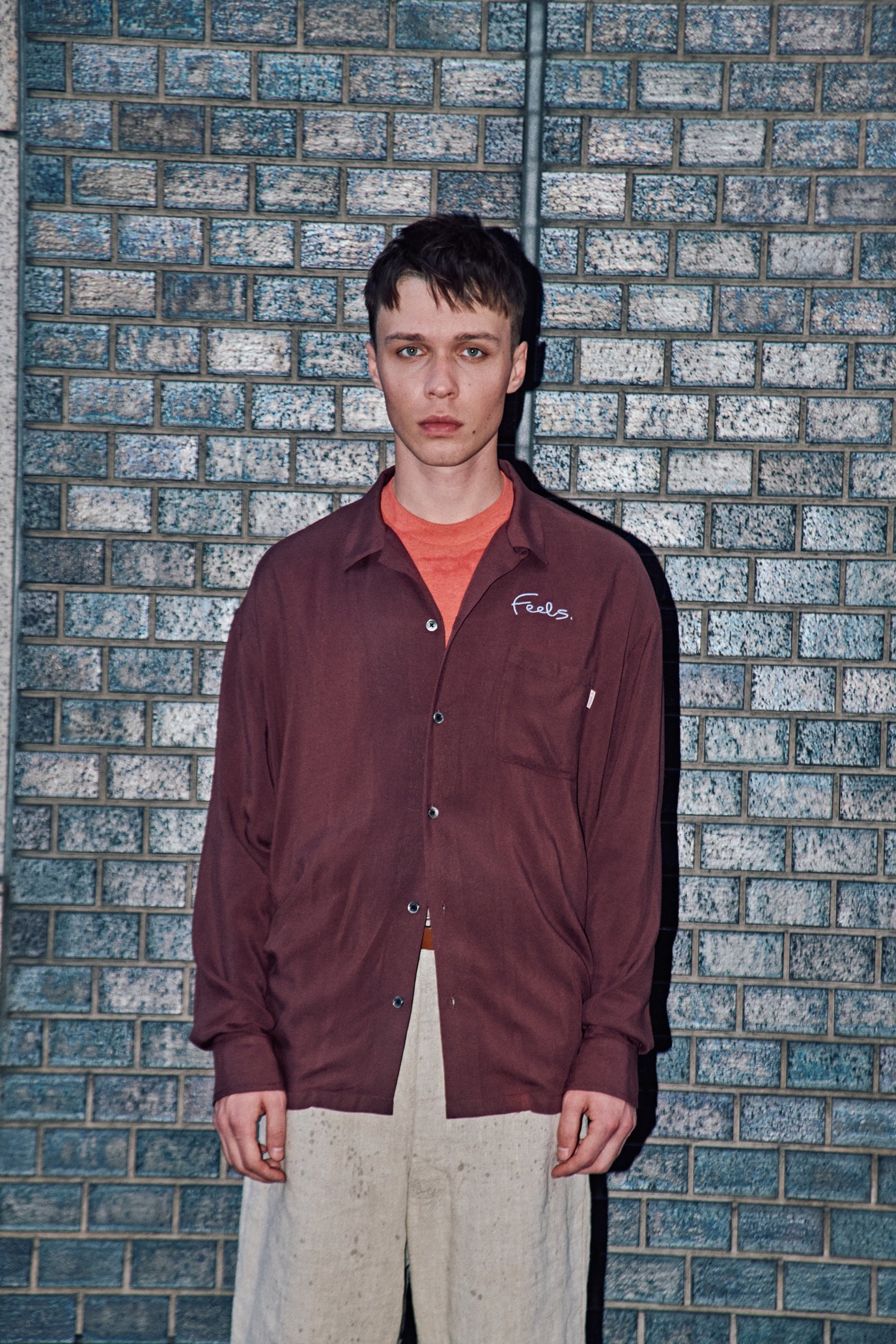 RAYON SHIRT BROWN "DRESS CODE LINE"