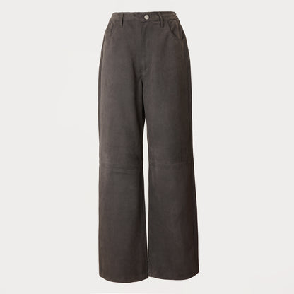 SUEDE TOUCH PANTS CHARCOAL GRAY