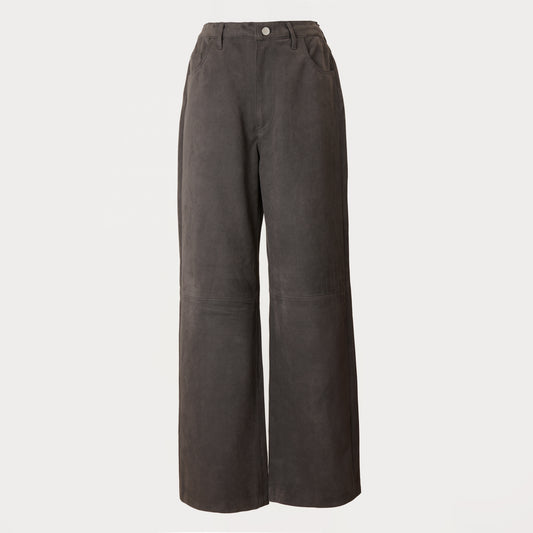 SUEDE TOUCH PANTS CHARCOAL GRAY