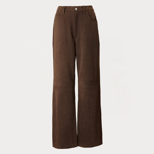 SUEDE TOUCH PANTS BROWN