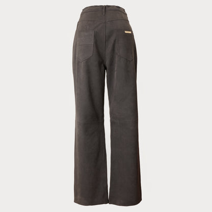 SUEDE TOUCH PANTS CHARCOAL GRAY