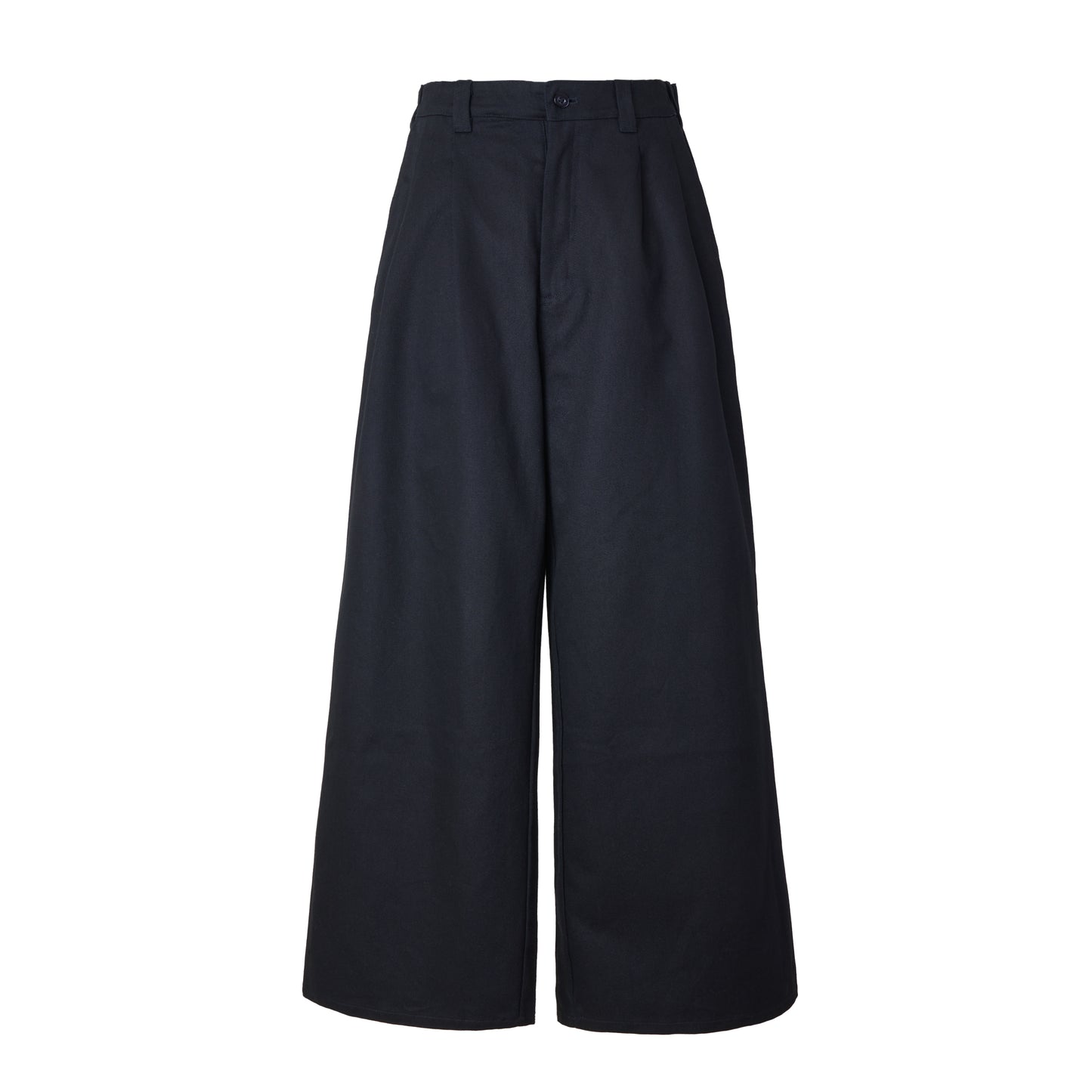 WIDE TUCKED TROUSERS BLACK