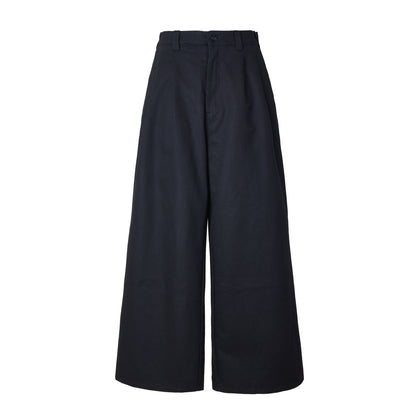 WIDE TUCKED TROUSERS BLACK