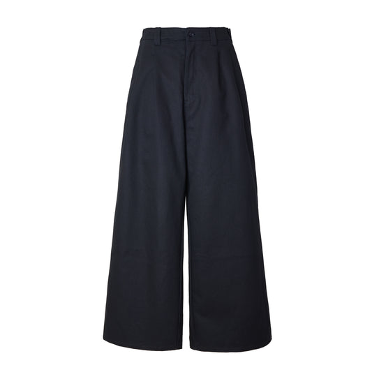 WIDE TUCKED TROUSERS BLACK
