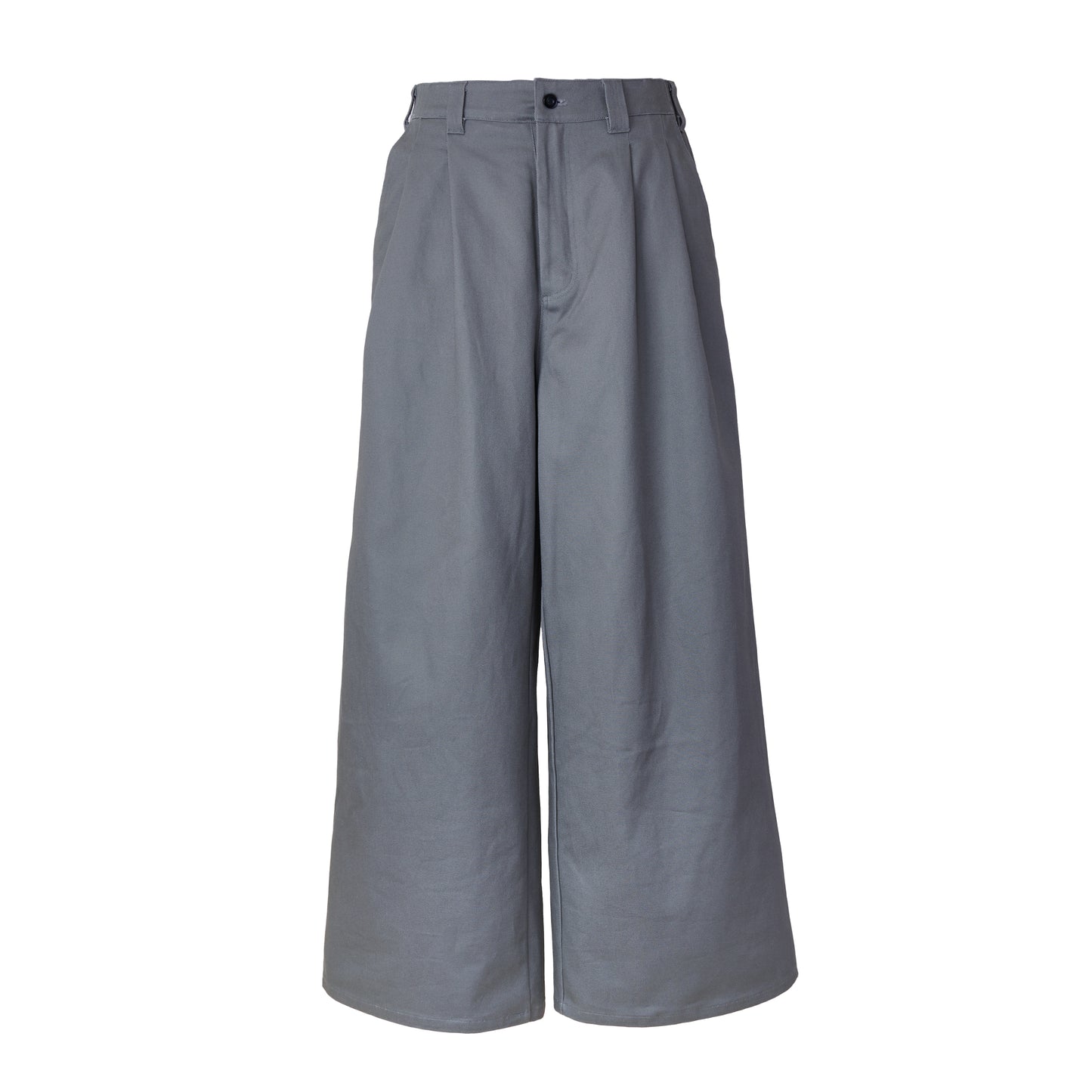 WIDE TUCKED TROUSERS GRAY