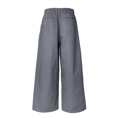 WIDE TUCKED TROUSERS GRAY