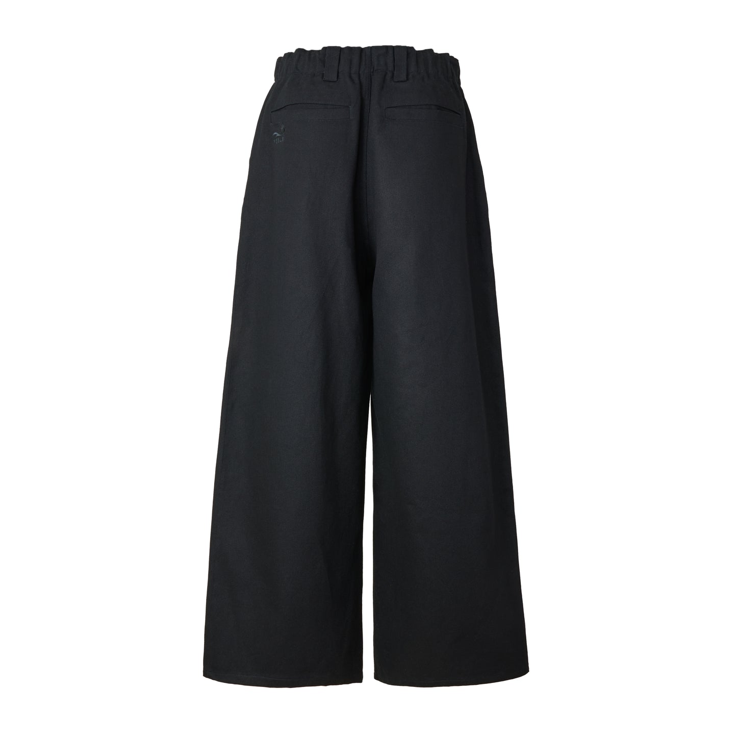WIDE TUCKED TROUSERS BLACK