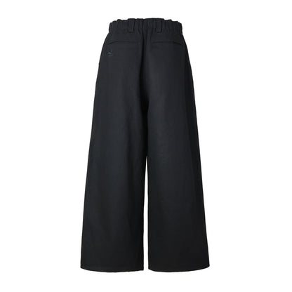 WIDE TUCKED TROUSERS BLACK