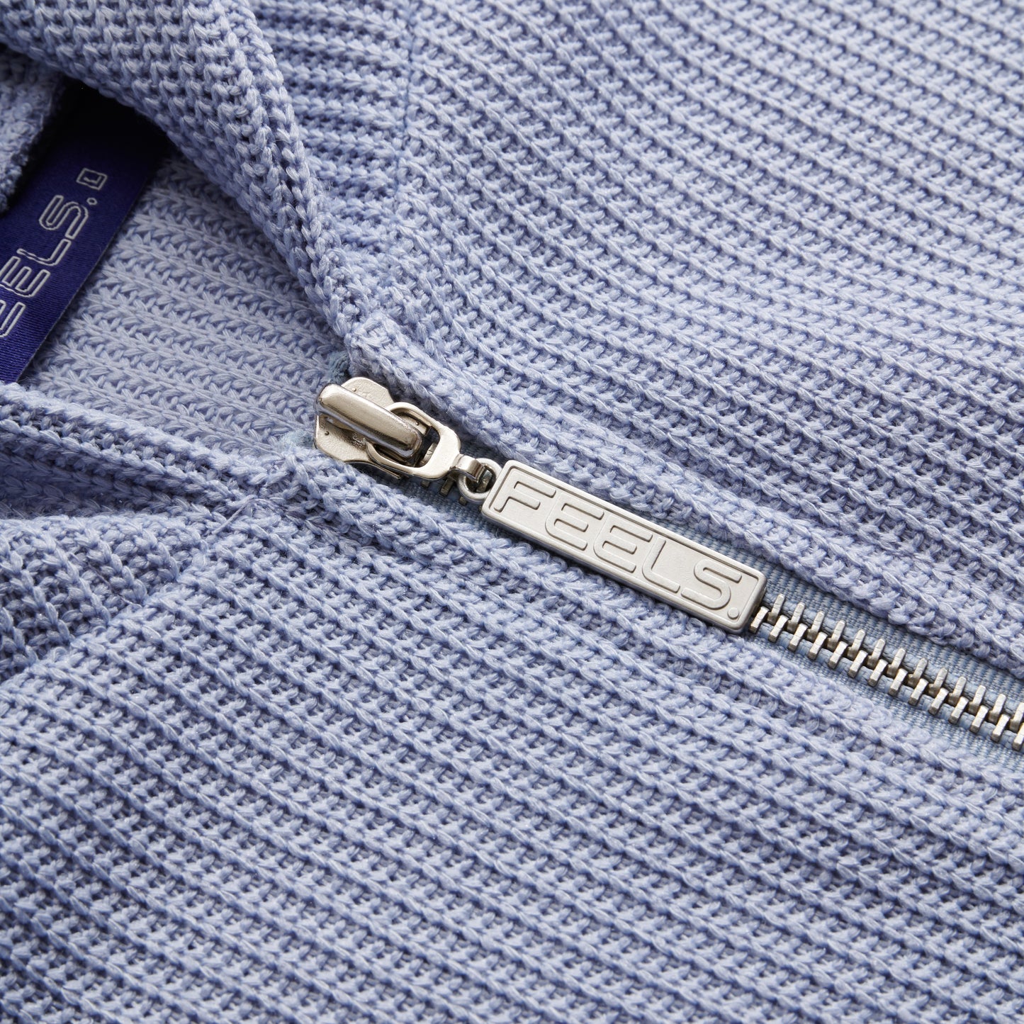 THERMAL ZIP UP HOODIE  LIGHT BLUE