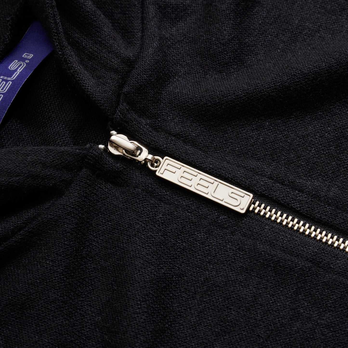 RAYON ZIP UP HOODIE BLACK