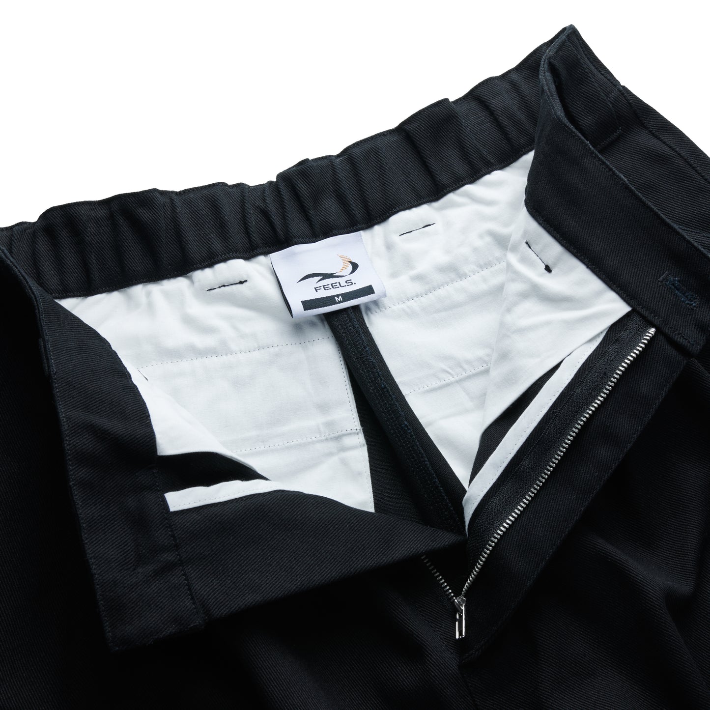 WIDE TUCKED TROUSERS BLACK