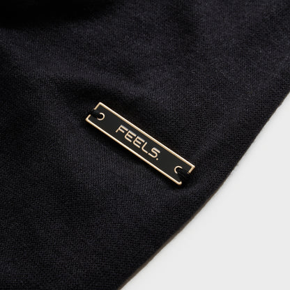 RAYON ZIP UP HOODIE BLACK