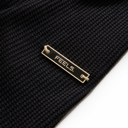 THERMAL ZIP UP HOODIE  BLACK