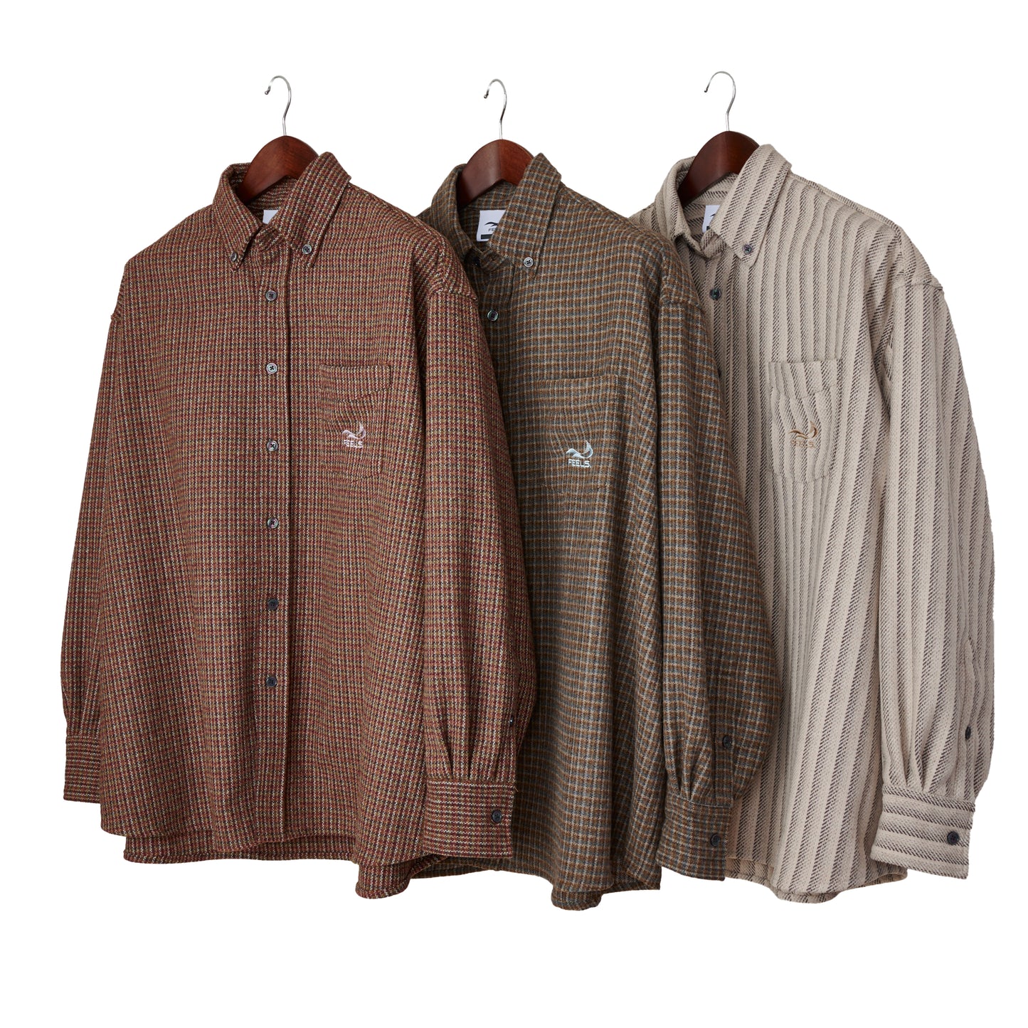 OMBRE CHECK OUTER SHIRT WHITE