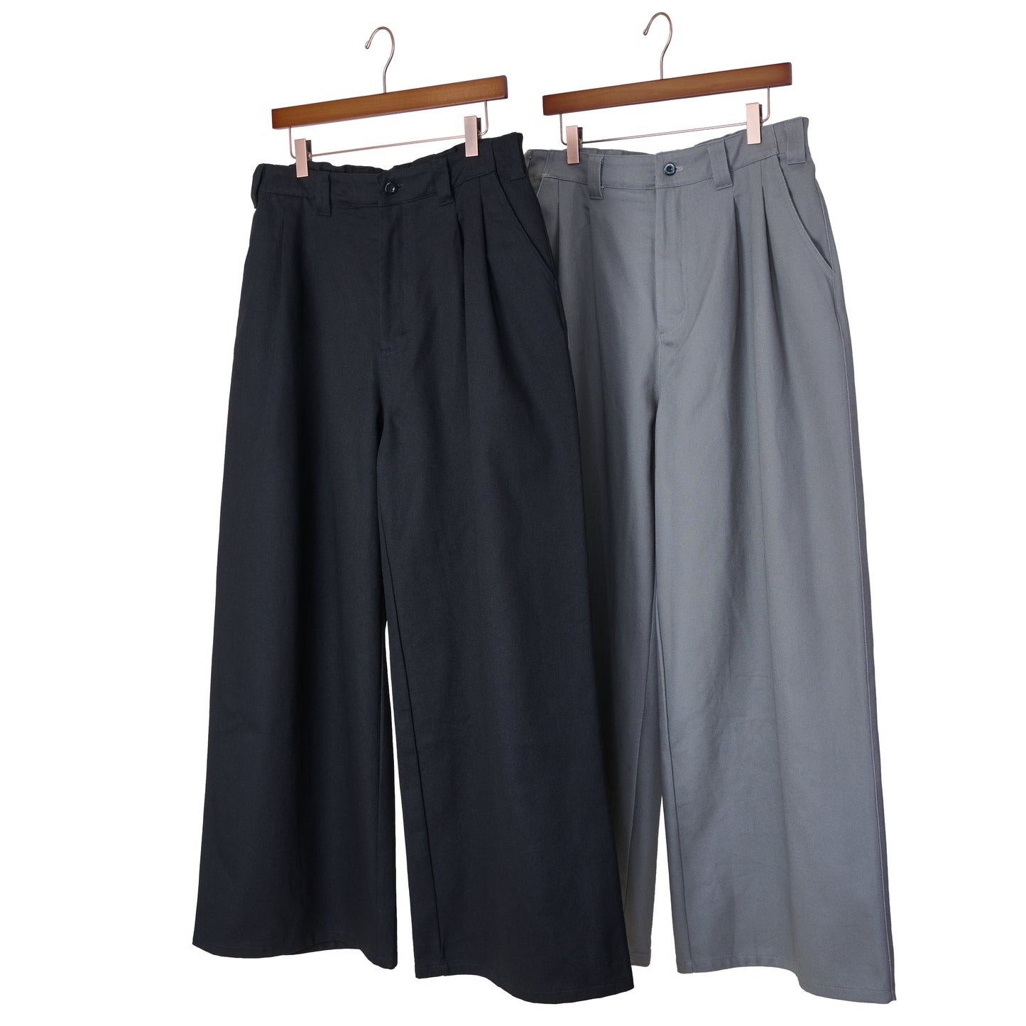WIDE TUCKED TROUSERS BLACK