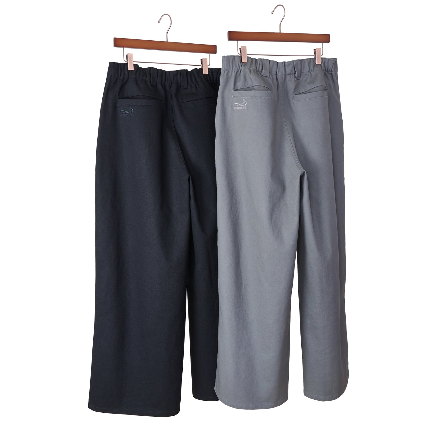 WIDE TUCKED TROUSERS BLACK