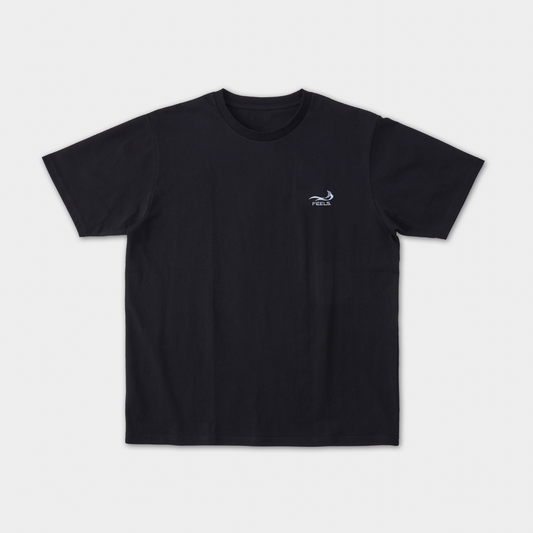 ONE POINT LOGO STITCH T-SHIRT BLACK-LIGHT BLUE