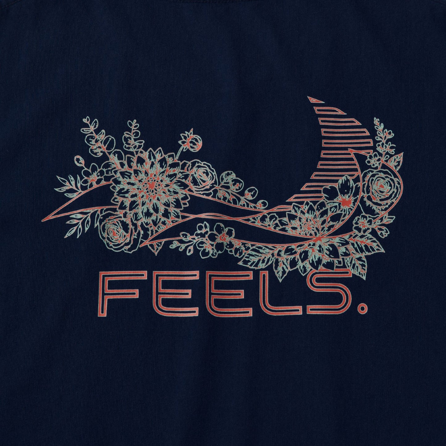 FLOWER LOGO PRINT T-SHIRT NAVY