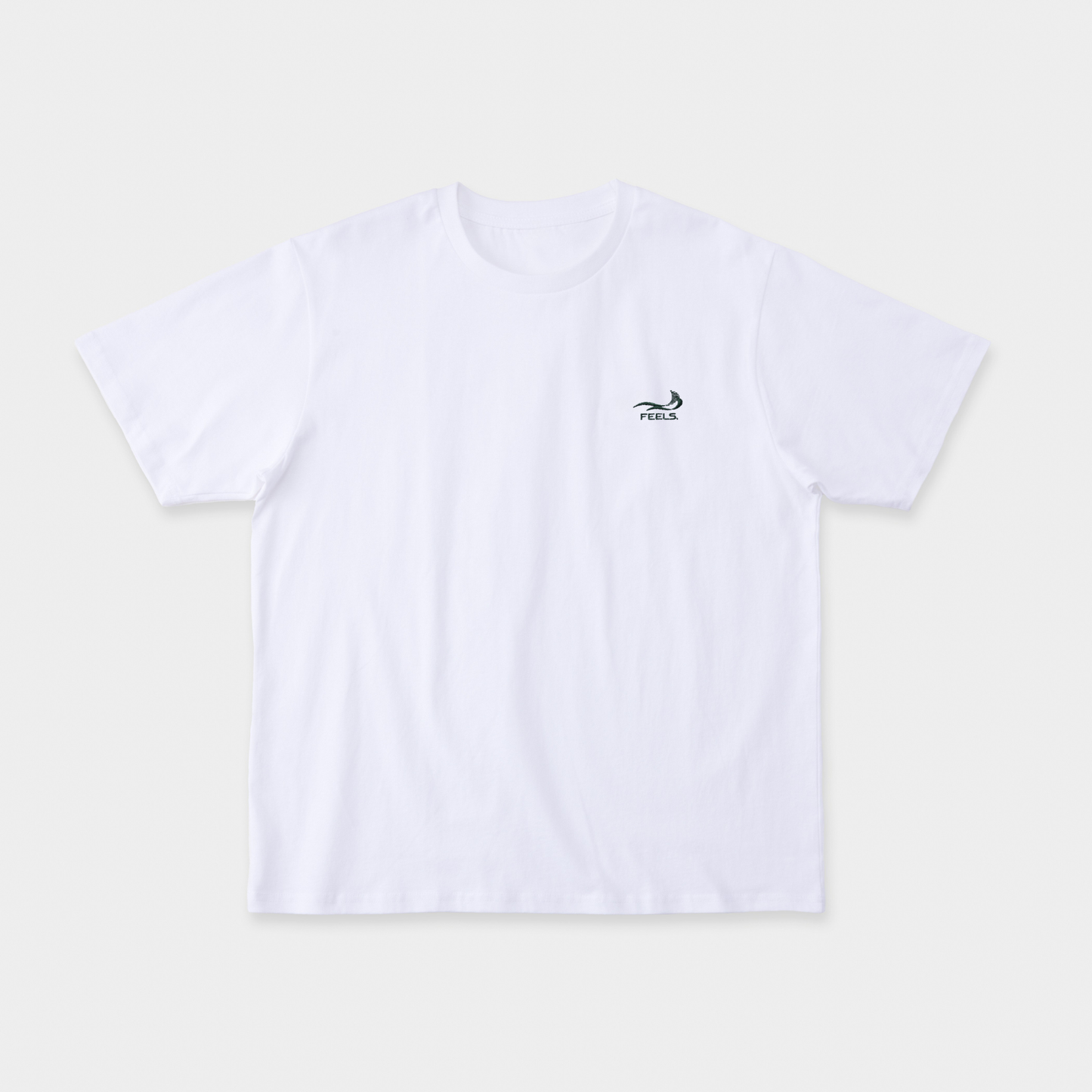 ONE POINT LOGO STITCH T-SHIRT WHITE-GREEN