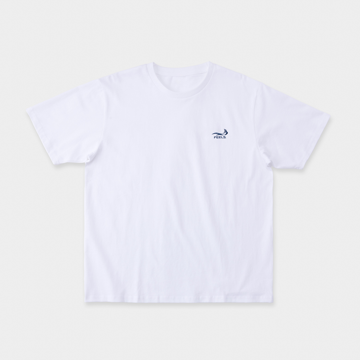 ONE POINT LOGO STITCH T-SHIRT WHITE-NAVY