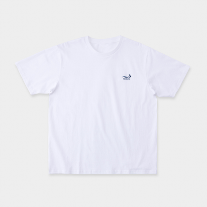 ONE POINT LOGO STITCH T-SHIRT WHITE-NAVY