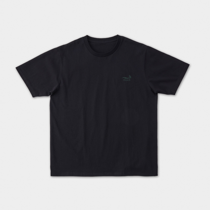ONE POINT LOGO STITCH T-SHIRT BLACK-GREEN