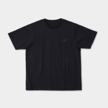 ONE POINT LOGO STITCH T-SHIRT BLACK-NAVY