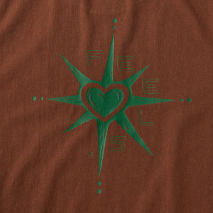 LOVE ICON PRINT T-SHIRT BROWN