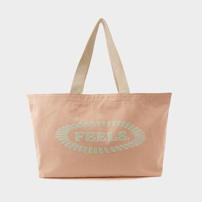 CANVAS TOTE BAG GRAY PINK