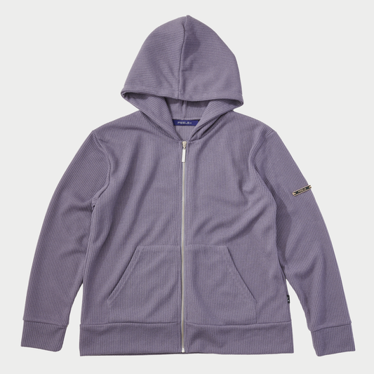 THERMAL ZIP UP HOODIE  GRAY