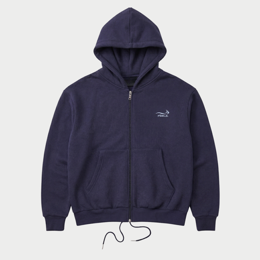PREMIUM WEIGHT ZIP UP HOODIE NAVY