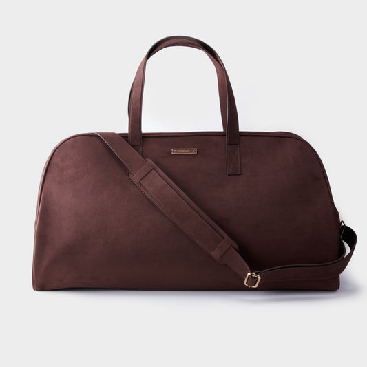 SUEDE TOUCH TRAVEL BAG BROWN