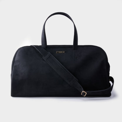 SUEDE TOUCH TRAVEL BAG BLACK