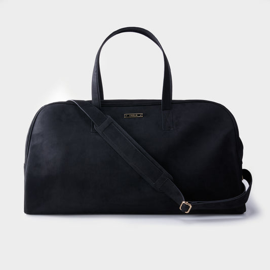 SUEDE TOUCH TRAVEL BAG BLACK