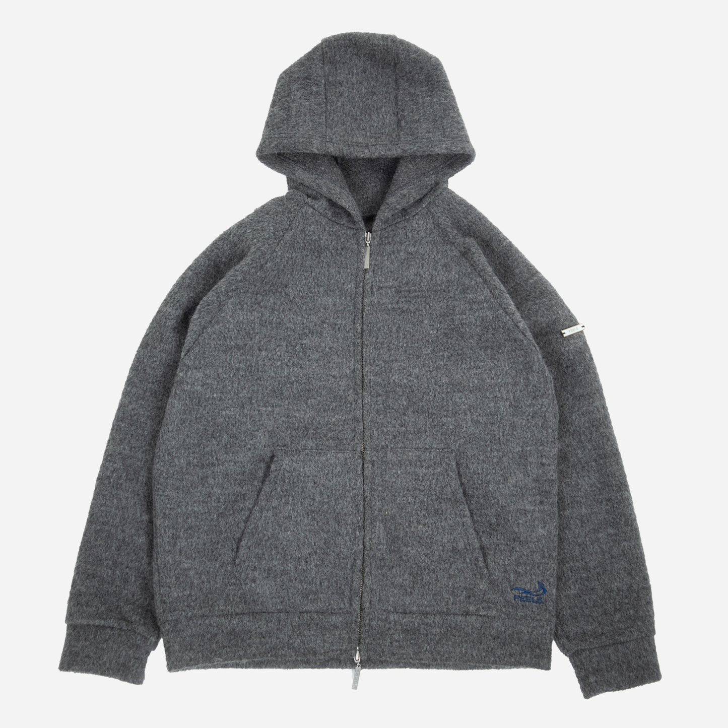 ALPACA ZIP UP HOODIE GRAY