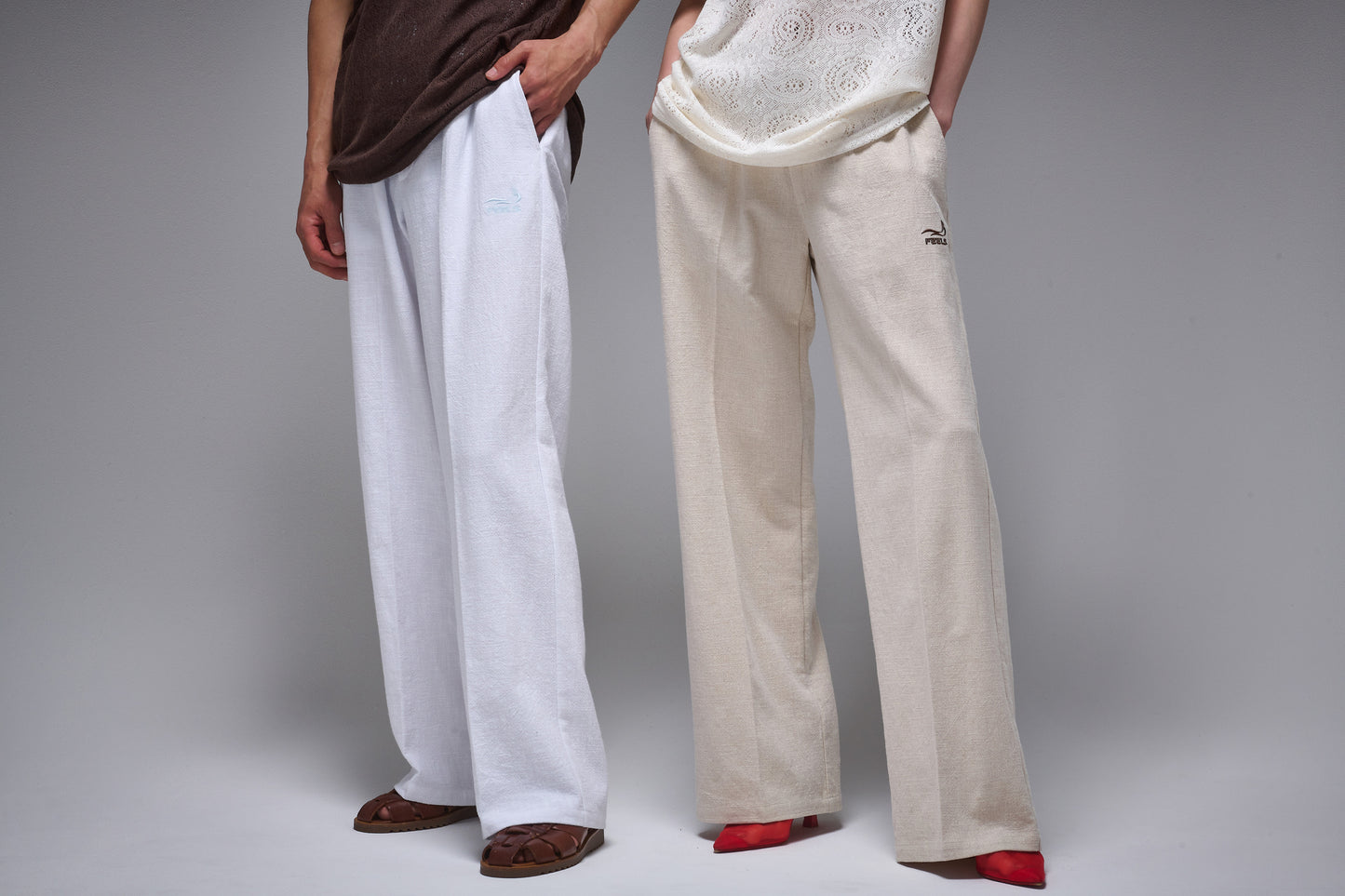 LINEN SLACKS BEIGE