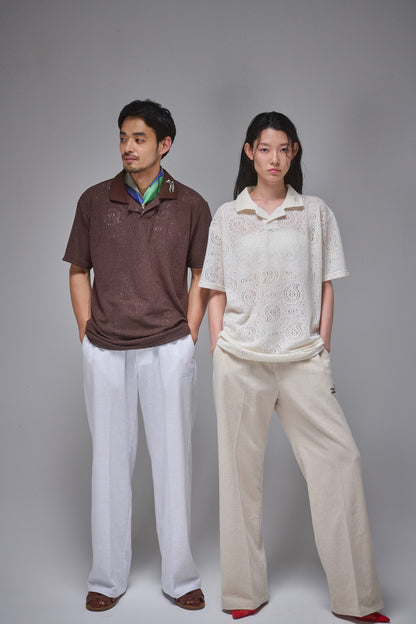 LINEN SLACKS WHITE
