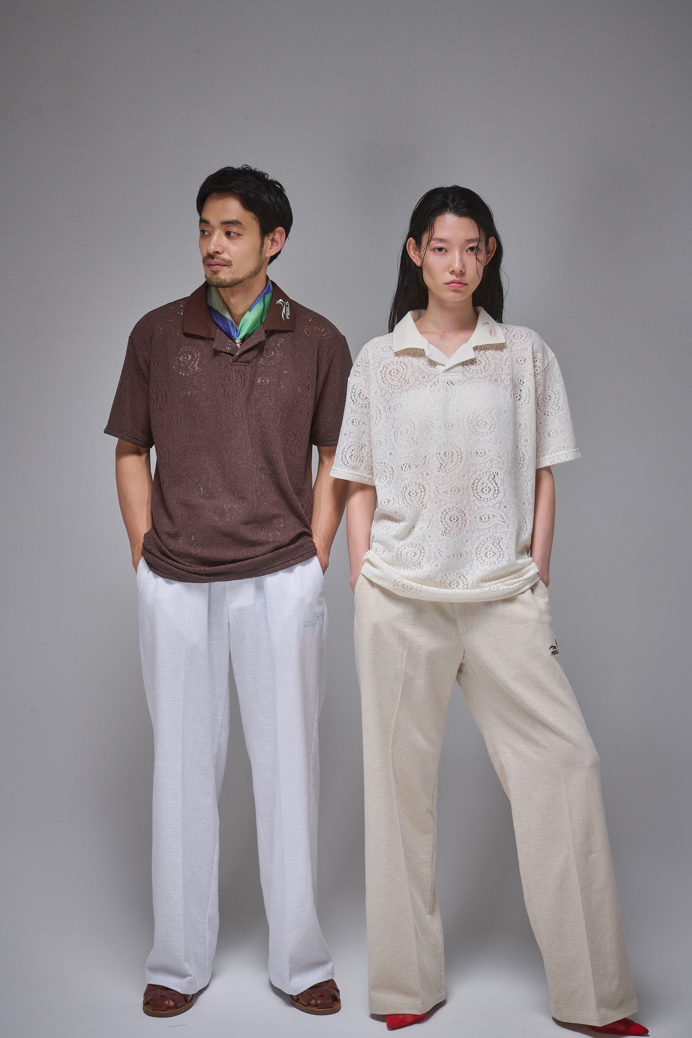 LINEN SLACKS BEIGE